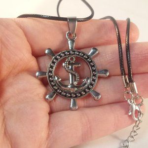 Anchor Wheel Boat Nautical Pendant Stainless Steel